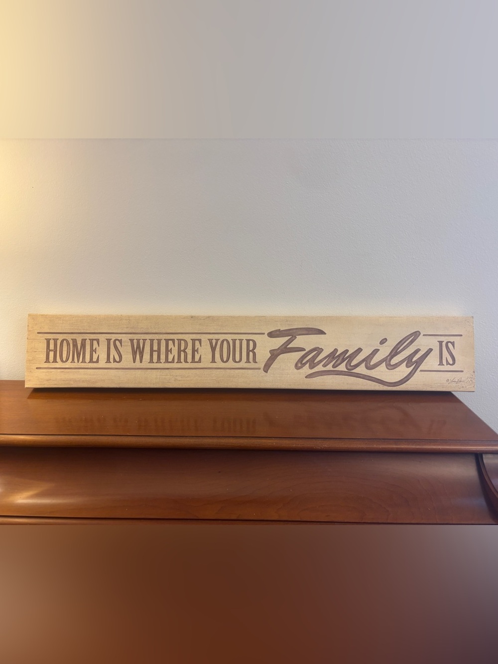 “Home Is Where Your Family Is" Canvas Art Sign 36x6